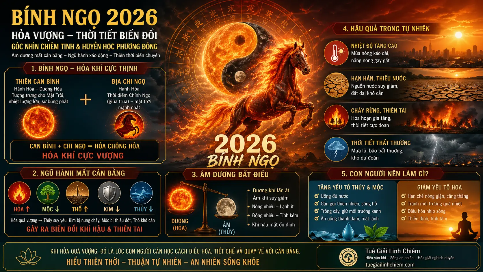 Trong chu kỳ vận hành của trời đất, mỗi năm không chỉ là một mốc thời gian, mà còn mang theo khí vận riêng biệt. Năm 2026 – năm Bính Ngọ, theo hệ thống Can Chi, được xem là một năm có hỏa khí cực thịnh.