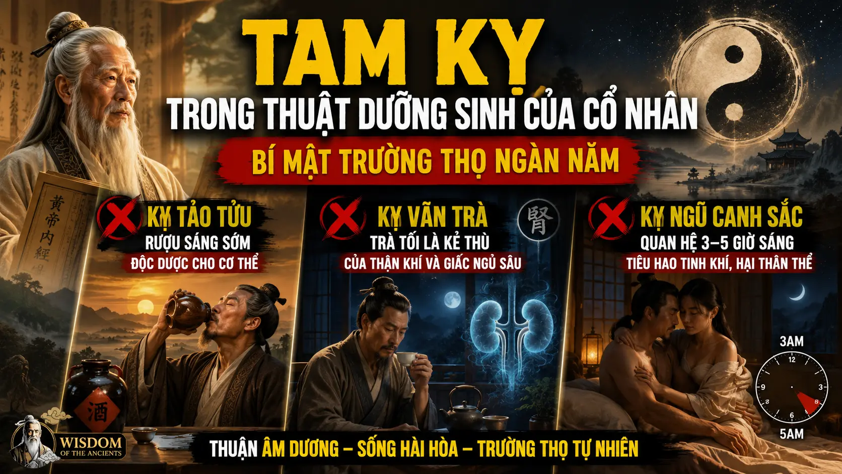 Tam kỵ trong thuật dưỡng sinh của cổ nhân — Bí mật trường thọ ngàn năm