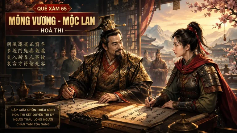 Giải xăm Quan Thánh số 65: Mông Vương - Mộc Lan Hoà Thi